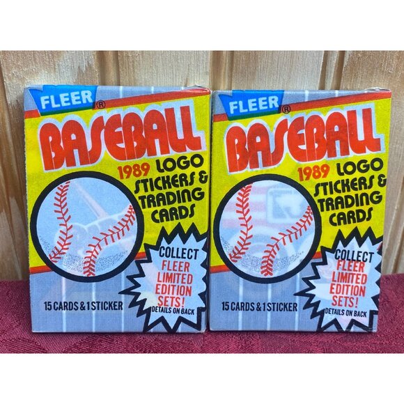 Vtg Fleer Baseball 1989 Logo Stickers & Trading Cards Limited Edition Sets 2 Sea - Picture 1 of 6